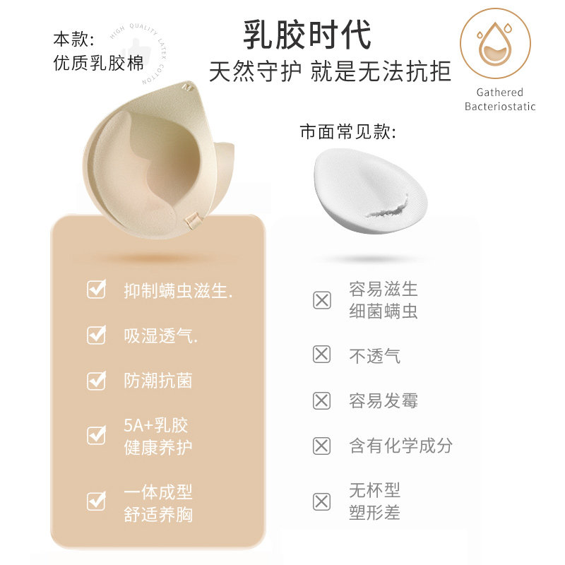 无痕内衣女夏季薄款小胸聚拢收副乳大胸显小乳胶无钢圈孕妇文胸罩