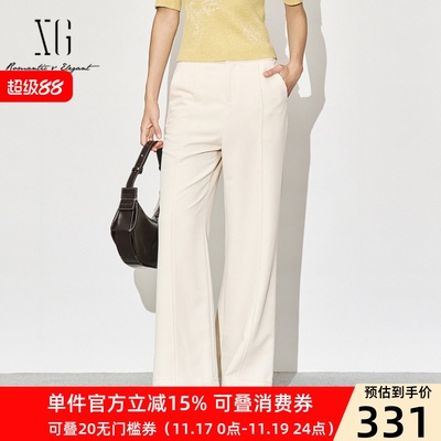 XG/雪歌中腰显瘦休闲宽松直筒裤