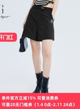 XG/雪歌秋季新款高腰阔腿A字显瘦工装风短裤休闲裤女XJ302011A290