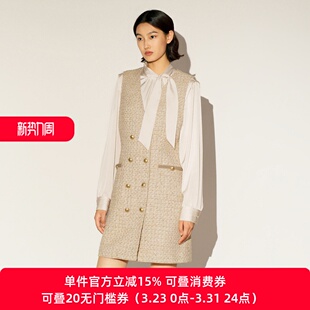 双排扣背心裙XL104007B130 马甲连衣裙气质修身 雪歌26年春新款