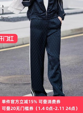 XG/雪歌专柜休闲裤女2025春季新款侧边条纹直筒裤女XK102018A425