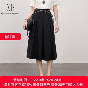百搭显瘦半身裙女中长款 25春款 裙子XK103011A628 雪歌专柜正品