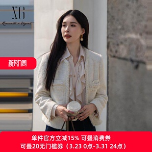 新款 短外套25春季 绵羊毛外套XK107011A291 雪歌小香风设计长袖