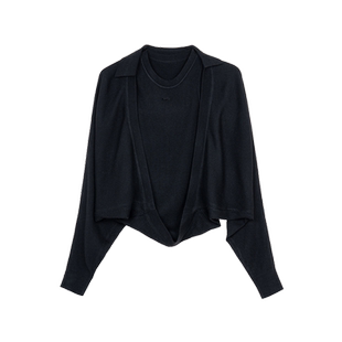 雪歌商场同款2024秋新款露肩袖针织衫女宽松休闲毛衫XK311831A890