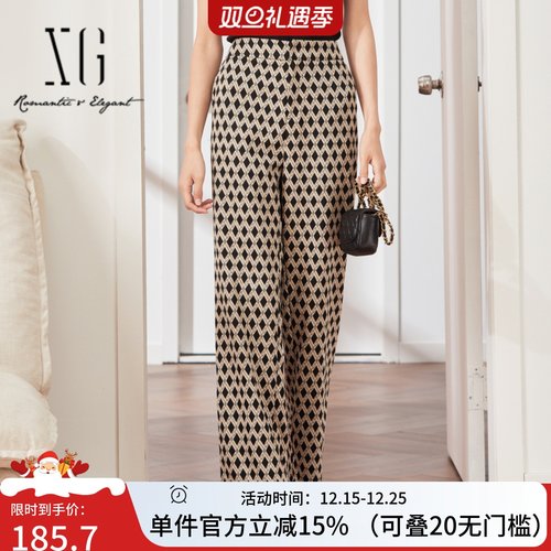xg雪歌复古休闲裤女高腰