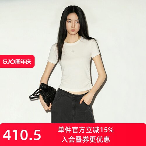 XG/雪歌短袖短款薄款通勤针织衫