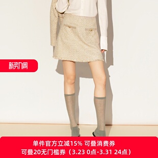 粗花呢半身裙女短裙包臀裙XL103013B130 新款 雪歌2026年春装