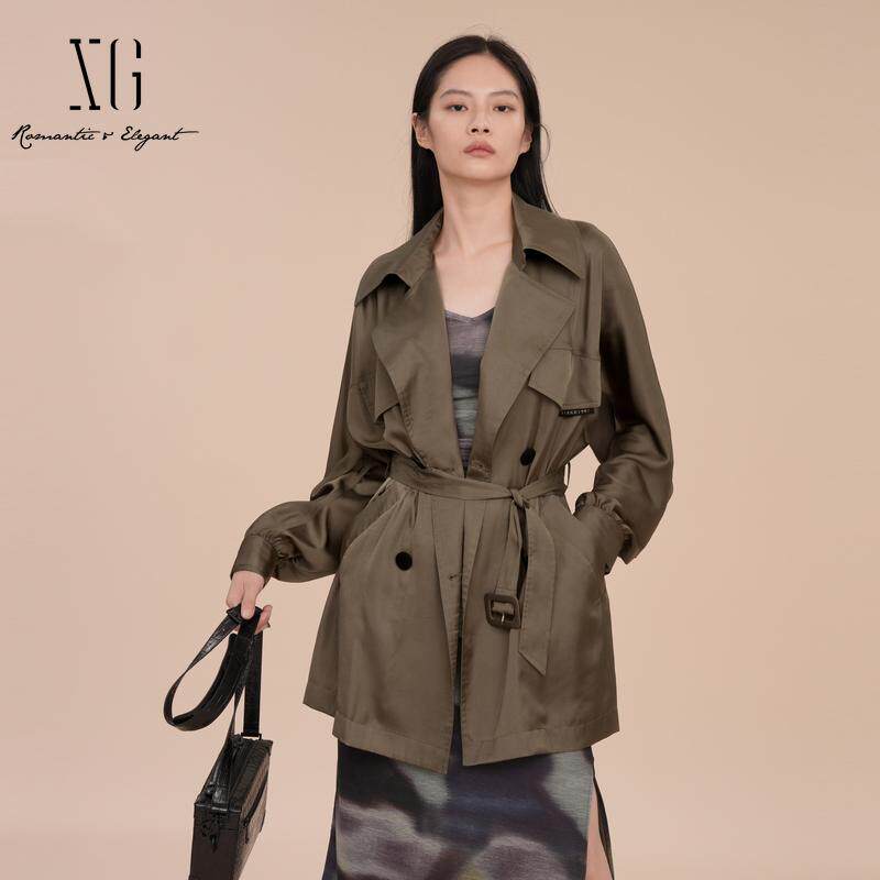XG/雪歌女装翻领外套上衣风衣