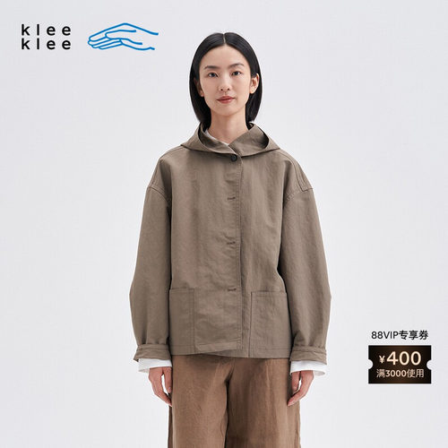 kleeklee回收尼龙连帽外套