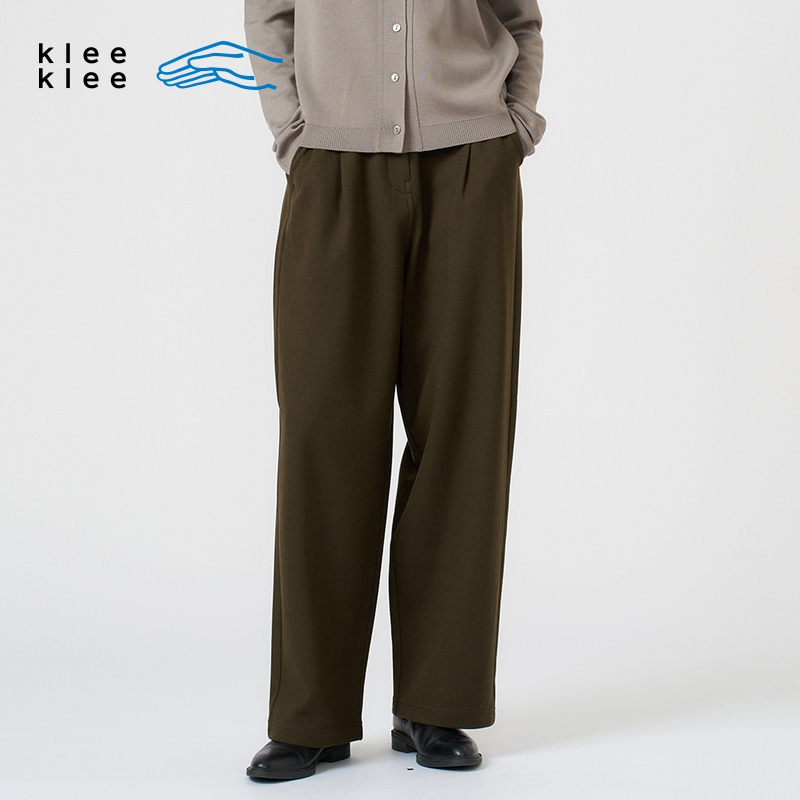 kleeklee环保棉针织呢阔腿裤