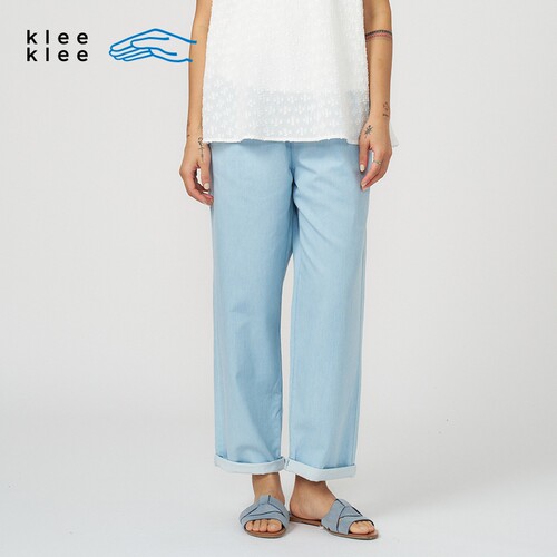 kleeklee环保棉薄牛仔松锥裤