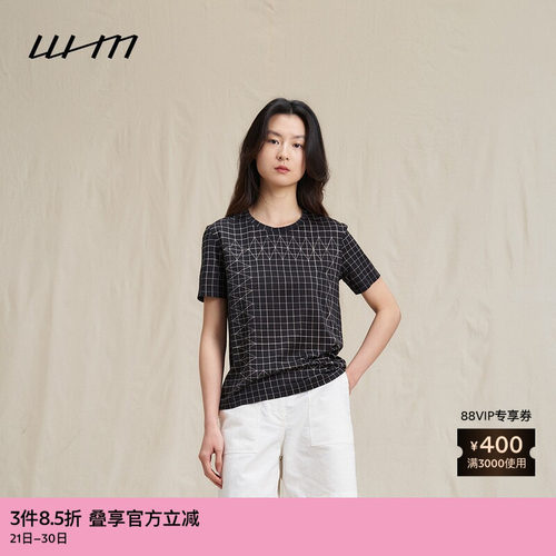 WHM光泽针织布印花合体T恤