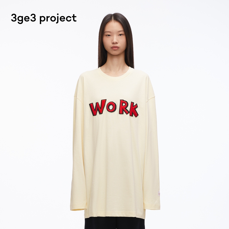 3ge3project蜡染针织布长袖T恤