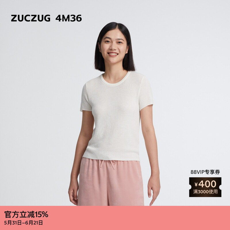 ZUCZUG4M36横机小圆领短袖T恤