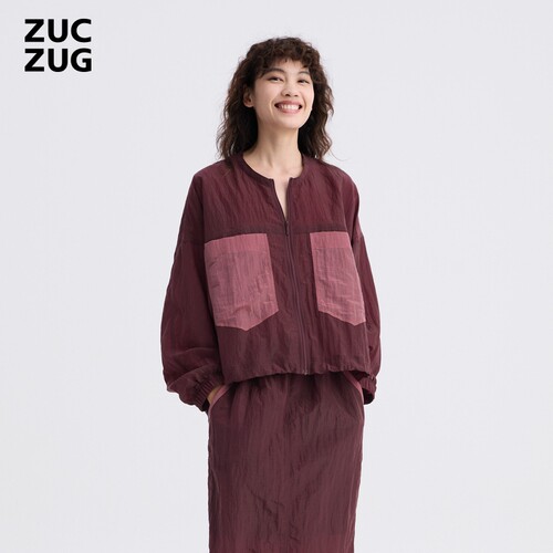 ZUCZUG素然轻薄拼色尼龙布夹克