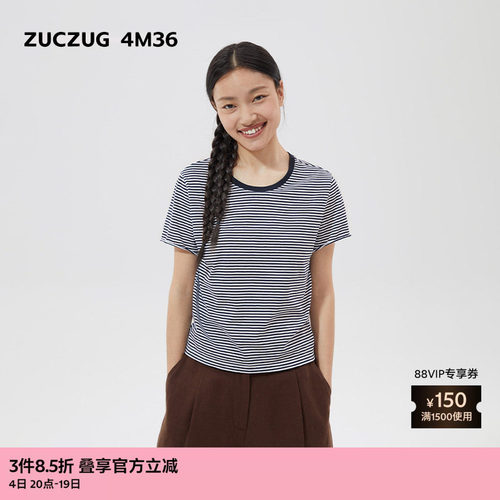 ZUCZUG4M36柔软棉小圆领短袖T恤