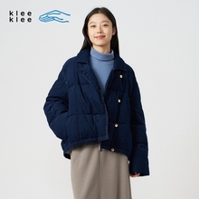 素然klee klee 冬季女士环保棉提花绒布休闲短羽绒服