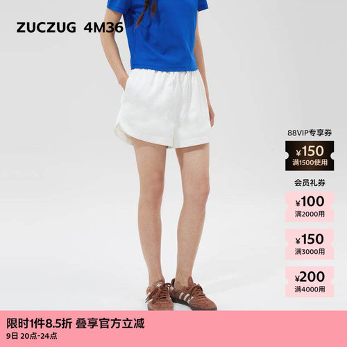 ZUCZUG4M36丝感涤纶弧形短裤