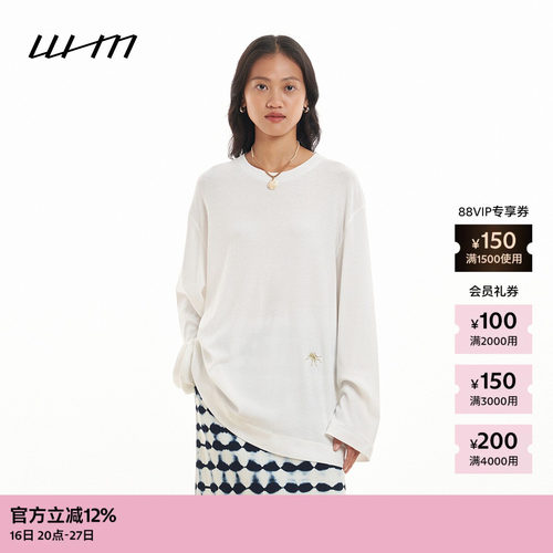WHM女士干爽罗纹圆领长袖T恤