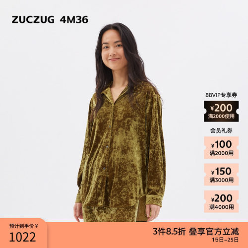 ZUCZUG4M36光泽丝绒宽松衬衫