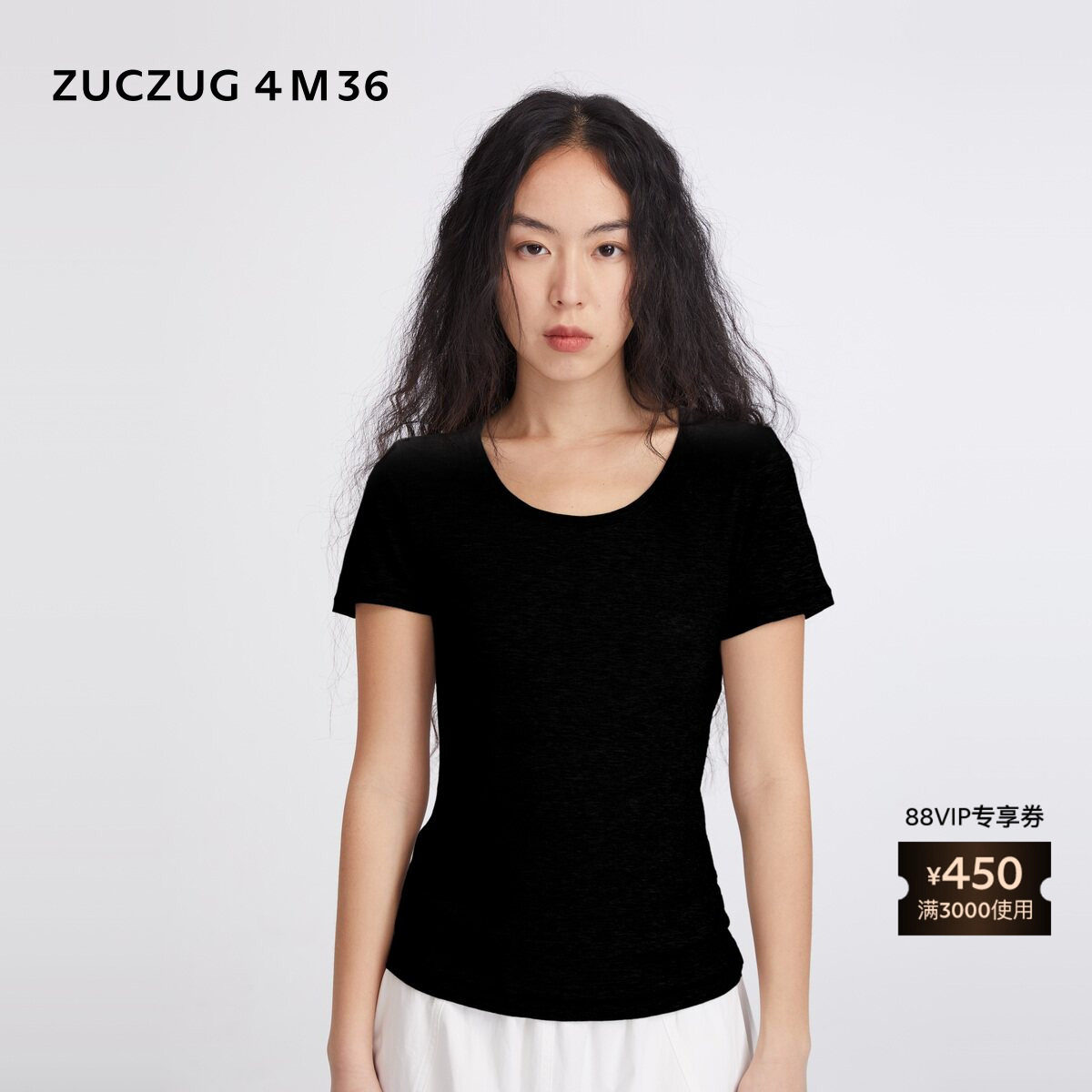 ZUCZUG4M36布大圆领短袖T恤