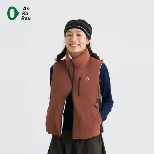 AnKoRau休闲反光拼接厚羽绒马甲