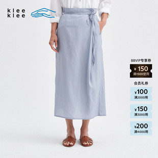 女士环保棉复古简约丝棉直身裹裙 秋季 素然klee klee