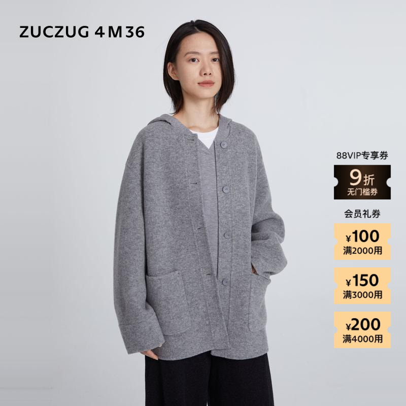 ZUCZUG4M36双面呢圆领宽松外套