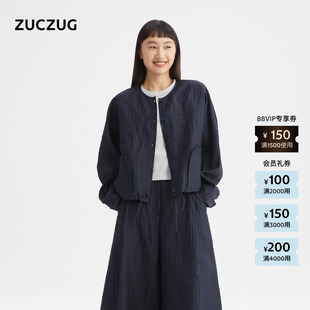 素然26春女士经典 ZUCZUG 气质简约休闲丝麻泡泡纱短外套 新品