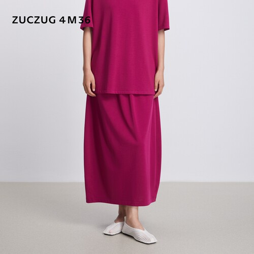 ZUCZUG4M36羊毛混纺弧形半裙