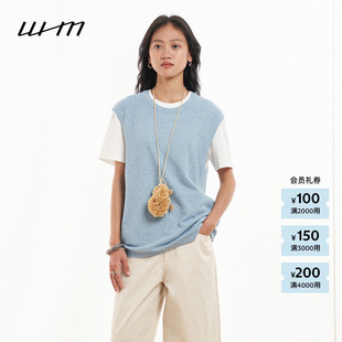 26春女士时尚 WHM 素然 设计感棉质钩花针织宽松背心 新品