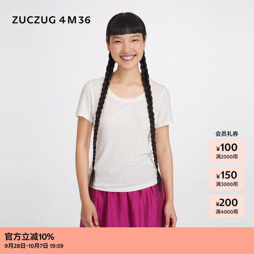 ZUCZUG4M36布大圆领短袖T恤
