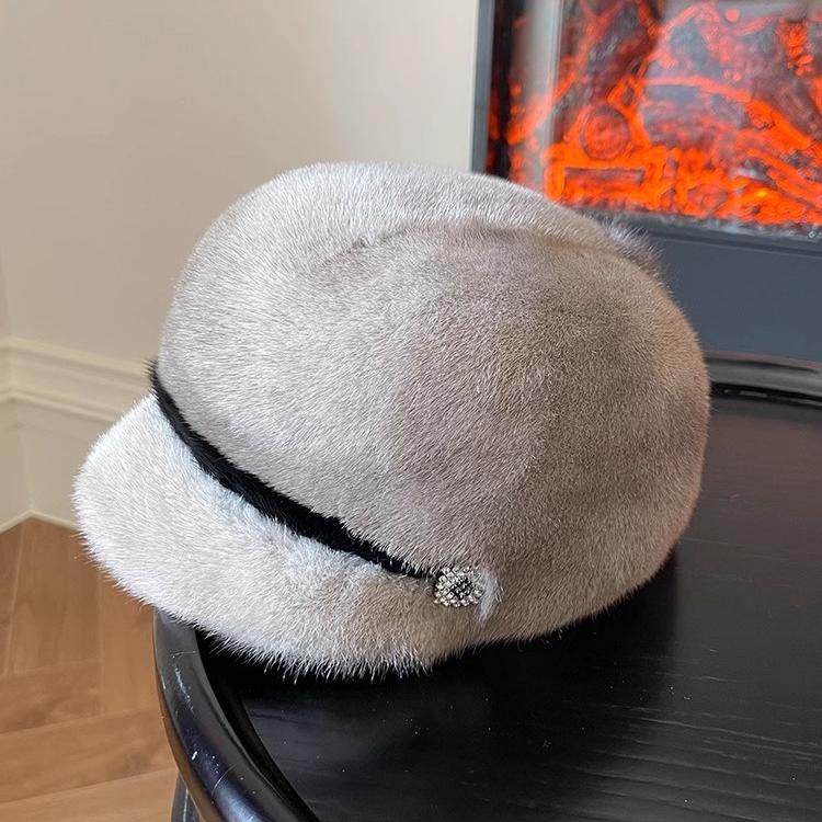 【清仓小号】整貂皮帽子 水貂皮毛鸭舌女帽水钻鸭舌帽子女真毛,服饰配件/皮带/帽子/围巾,帽子,淘宝优惠券,粉丝福利购,淘宝优惠卷