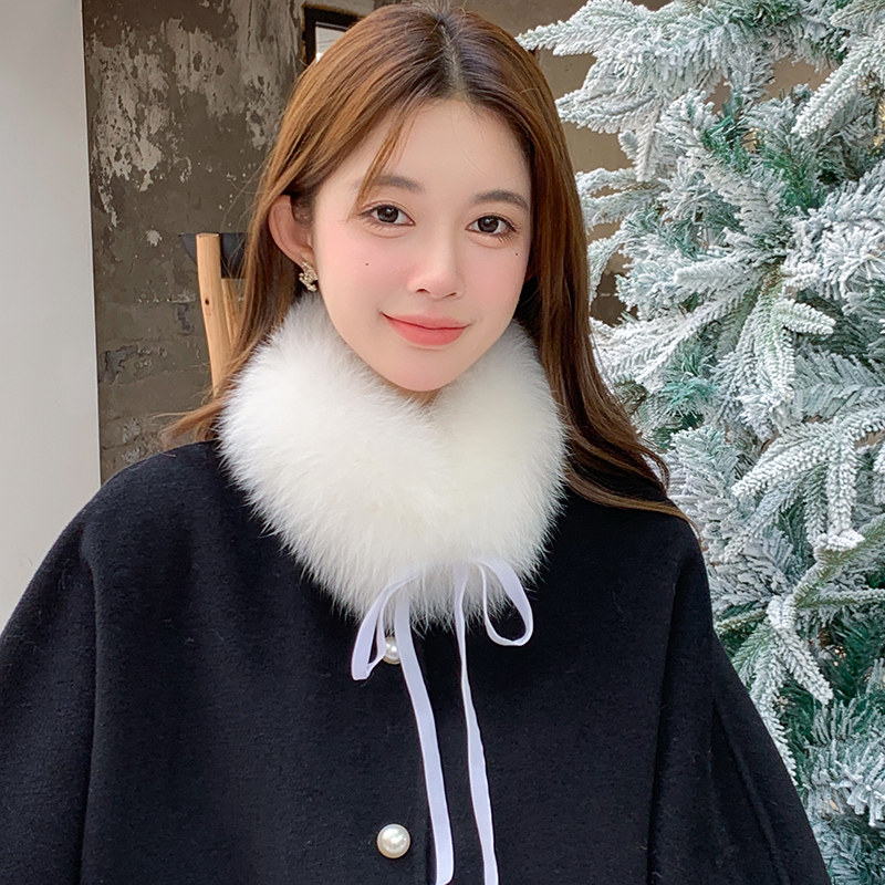 冬季女狐狸毛皮草围巾