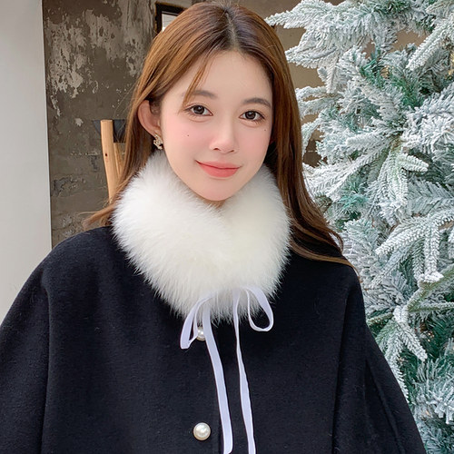 冬季女狐狸毛皮草围巾