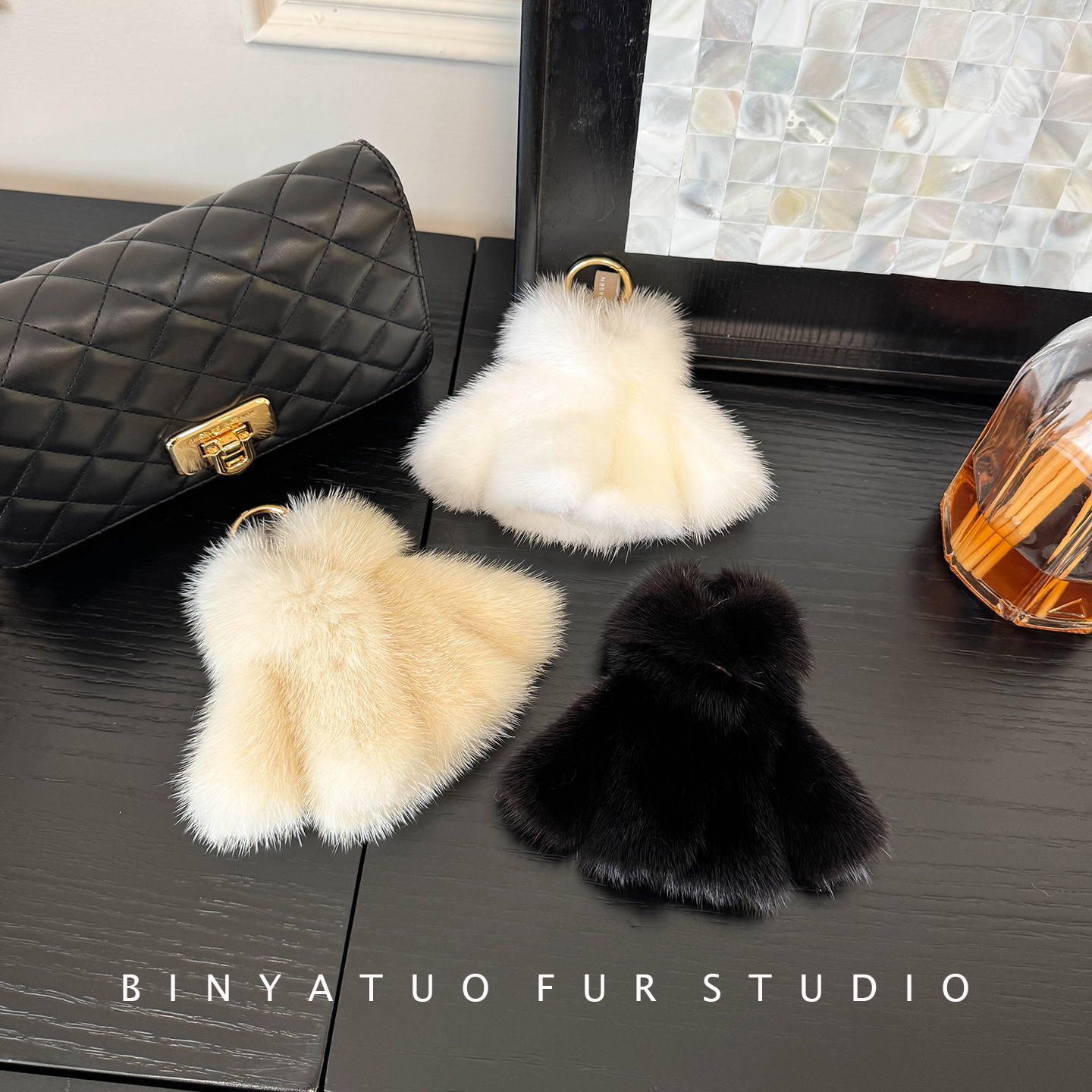 水貂毛小衣服挂件质感高级