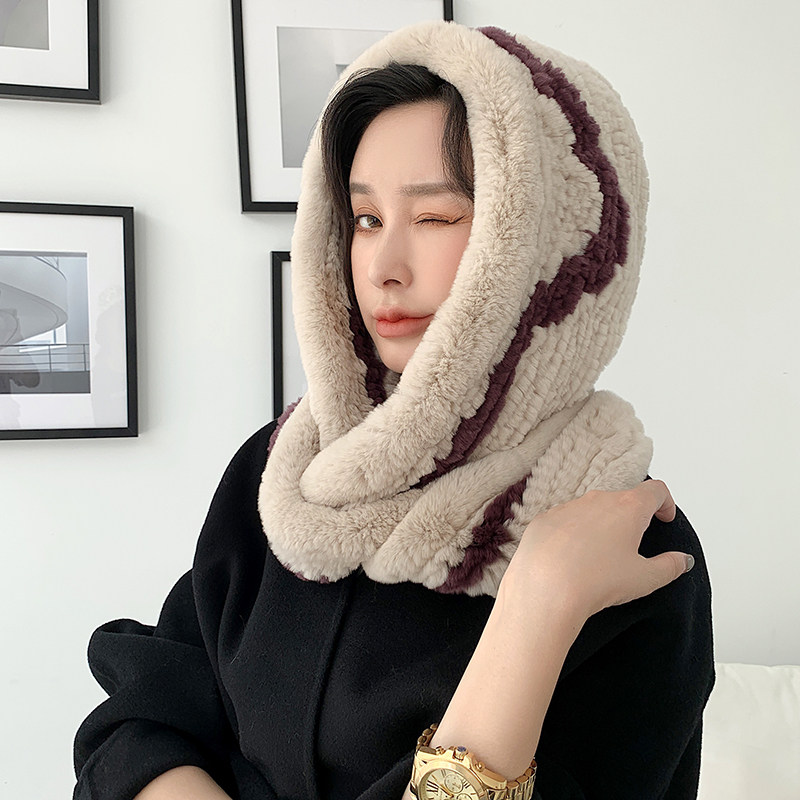 宾雅图冬季保暖皮草风雪帽女帽子