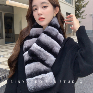 獭兔毛整皮加宽加大保暖围巾冬季真毛气场皮草围脖男女款加厚韩国
