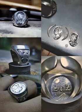 STZ男女925银复古戒指