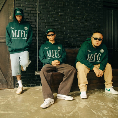 顽童MJFRESH MJFG系列秋冬宽基础松美式刺绣抓绒休闲连帽卫衣帽衫