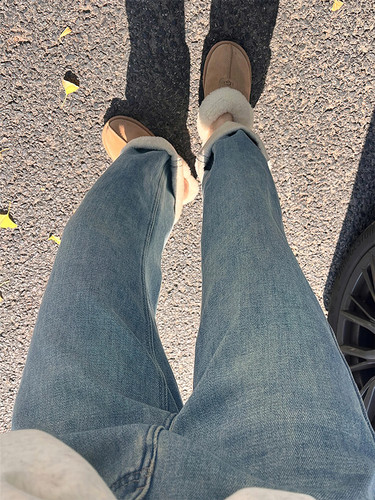 一条过冬！显瘦加绒牛仔裤~