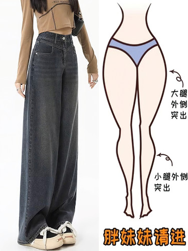 不显瘦包退！水泥灰牛仔裤~