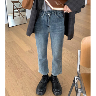 子显瘦穿搭微胖女生 大码 牛仔裤 女夏季 胖妹妹mm高腰显瘦直筒九分裤