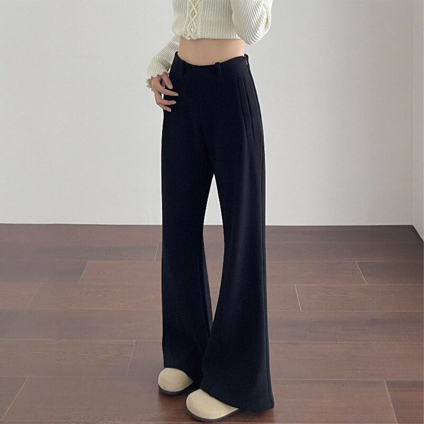 加绒加厚黑色不贴腿微喇运动裤女冬季胖妹妹mm高腰显瘦毛呢休闲裤,女装/女士精品,大码裤装,淘宝优惠券,粉丝福利购,淘宝优惠卷