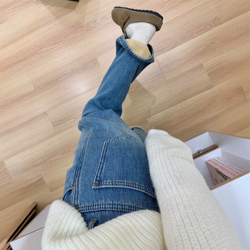 秋冬加绒牛仔裤！质感好绝~