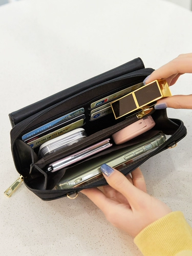 米印 Маленькая сумка для телефона, небольшая сумка, универсальный бумажник, длинная сумка через плечо, сенсорный экран, в корейском стиле