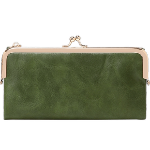 米印2025新款复古折叠夹子钱包手拿包大容量多功能女士长款钱夹