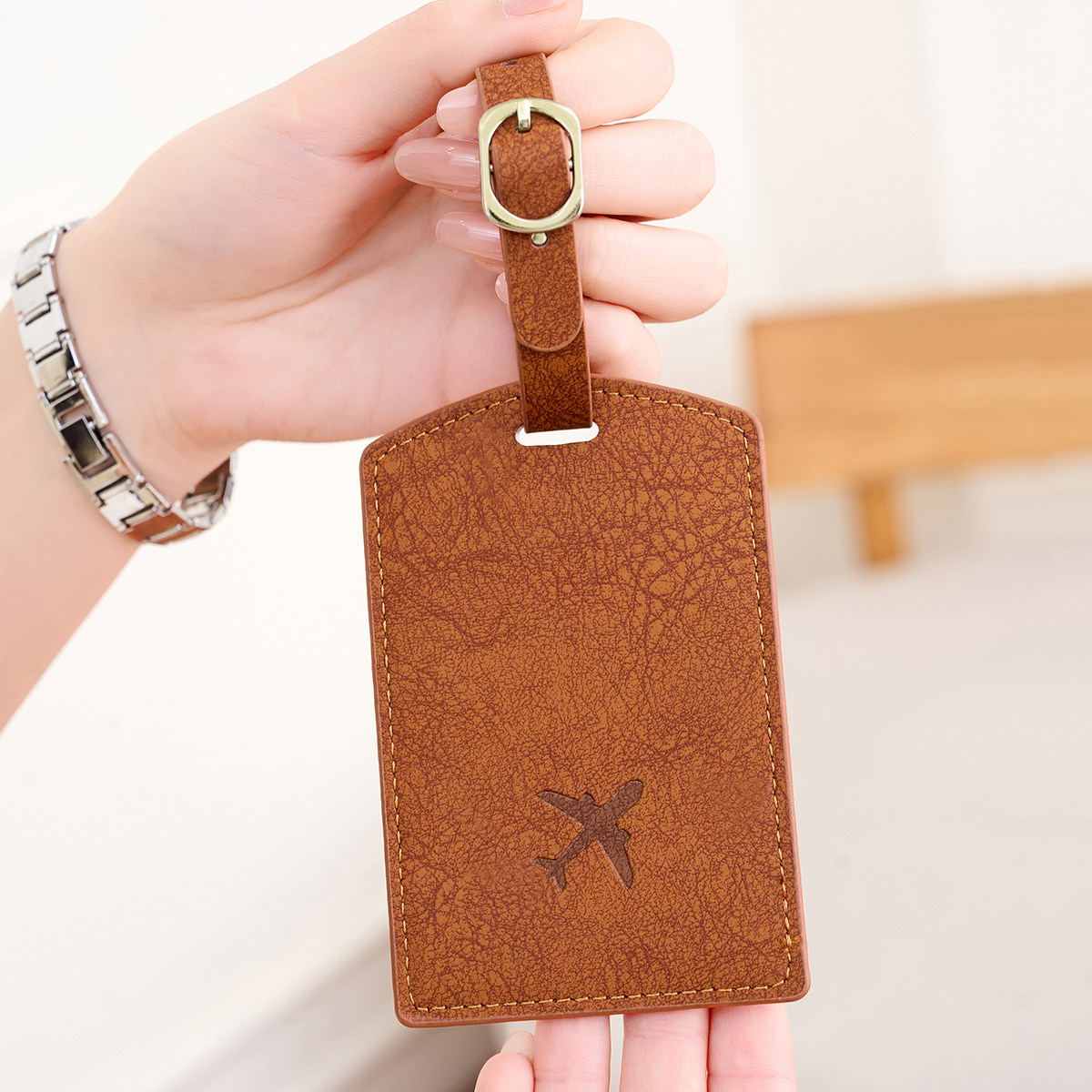 新款时尚便携PU行李牌防丢失卡套