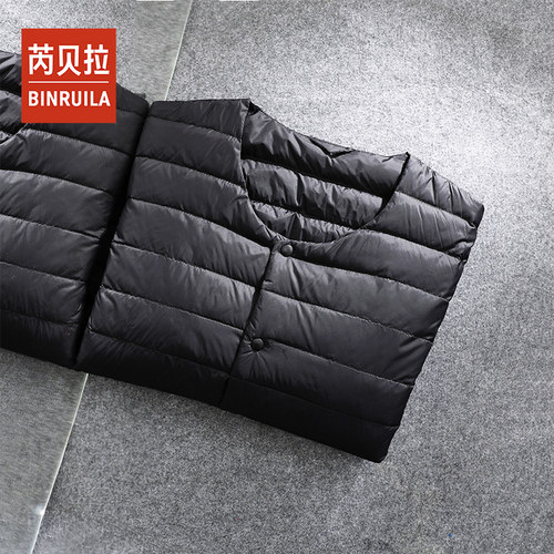 轻薄羽绒服男士无领羽绒保暖内胆大码内穿圆领V领薄款秋冬外套