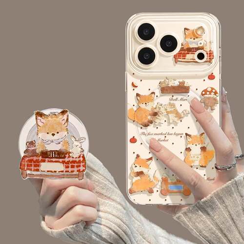 适用苹果17手机壳新款iphone17promax磁吸16可爱15可爱狐狸13粉色12防摔14带支架15pro全包17Pro软壳